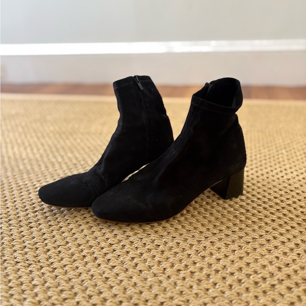 Loeffler Randall black suede booties